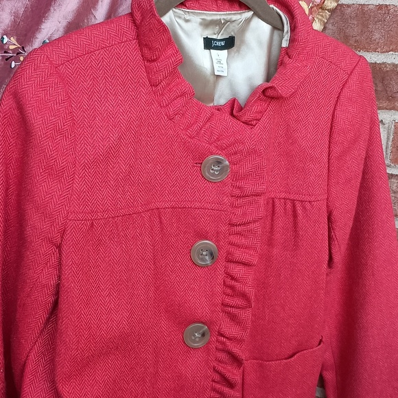 Wool jacket ( beating to orange red rhythm.) Not typical blazer jacket ☺️ - Picture 3 of 4